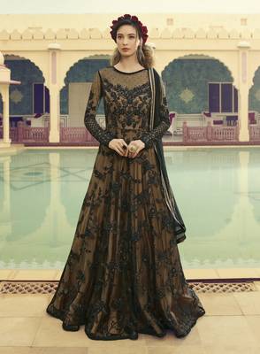 Black embroidered net salwar 1