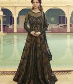 Black embroidered net salwar