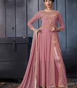Pink embroidered georgette salwar