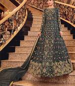 Grey embroidered net salwar