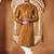 Copper embroidered dupion silk men-kurtas