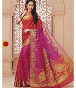 Pink Hand Woven Art Silk Saree With Blouse