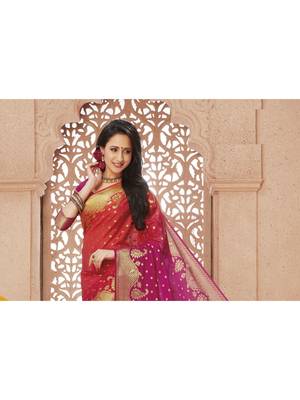 Pink Hand Woven Art Silk Saree With Blouse 2