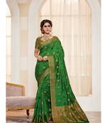 Green Woven Art Silk Saree With Blouse