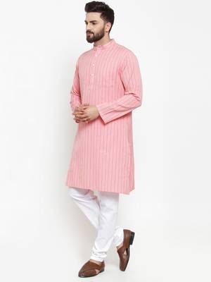 Orange Woven Cotton Men Kurtas 2