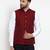 Maroon Plain Cotton Nehru Jacket