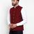 Maroon Plain Cotton Nehru Jacket