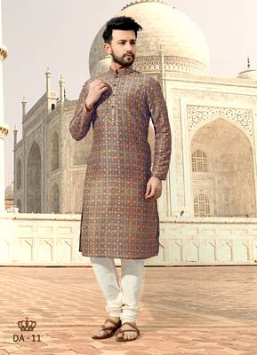 Multicolor printed polyester men-kurtas 1