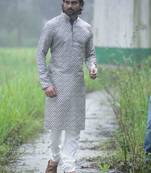 Multicolor printed polyester men-kurtas