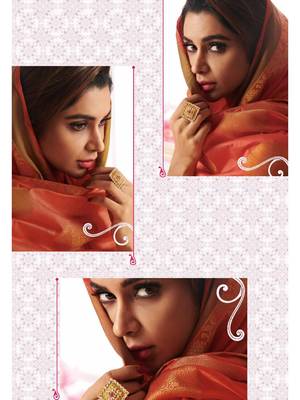 Peach Woven Art Silk Saree With Blouse 2