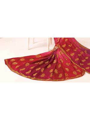 Pink Woven Art Silk Saree With Blouse 3