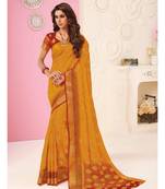 Mustard Woven Art Silk Saree With Blouse