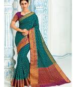 Green Woven Art Silk Saree With Blouse