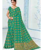 Green Woven Art Silk Saree With Blouse