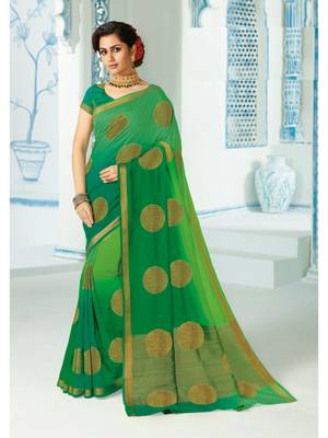 Green Woven Art Silk Saree With Blouse 1