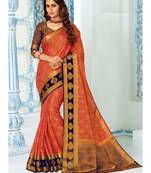 Orange Woven Art Silk Saree With Blouse