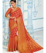 Red Woven Art Silk Saree With Blouse