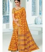 Yellow Woven Art Silk Saree With Blouse
