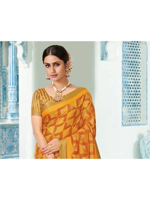 Yellow Woven Art Silk Saree With Blouse 2