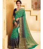 Green Woven Chiffon Saree With Blouse