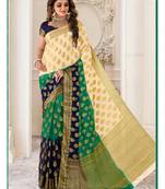 Green Woven Chiffon Saree With Blouse