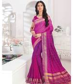 Magenta Woven Art Silk Saree With Blouse