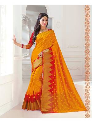 Yellow Woven Art Silk Saree With Blouse 1