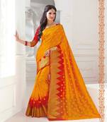 Yellow Woven Art Silk Saree With Blouse