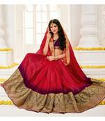 Magenta Embroidered Art Silk Saree With Blouse