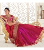 Magenta Embroidered Art Silk Saree With Blouse