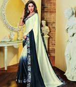 Multicolor Printed Crepe Saree With Blouse