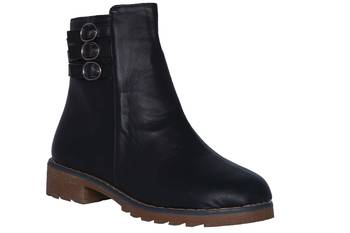 Women Black slip on  Boots 1