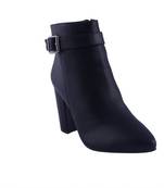 Women  Black  block zipper  heel Boots