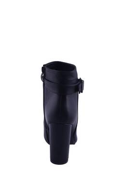 Women  Black  block zipper  heel Boots 4
