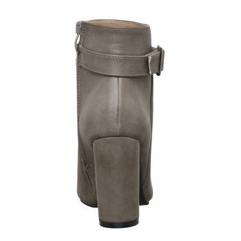 Women  Grey  ankle zipper  block heel Boots 4