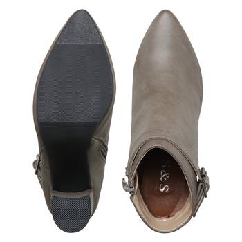 Women  Grey  ankle zipper  block heel Boots 5