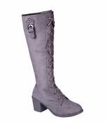 MSC-Women-Grey- zipper Boots