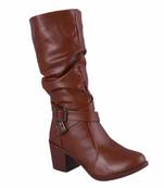 MSC-Women-Brown- zipper -Boots
