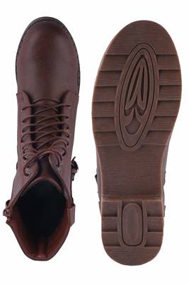 Women Brown lace up Boots 5