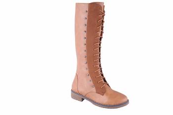 Women Beige Synthetic lace up  Boots 1