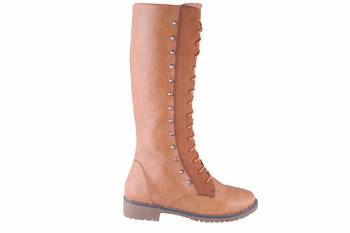 Women Beige Synthetic lace up  Boots 2