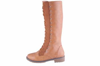 Women Beige Synthetic lace up  Boots 3
