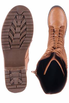 Women Beige Synthetic lace up  Boots 5