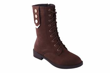Women   Brown calf  Boots lace up 1