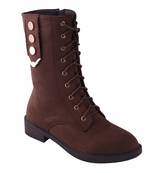 Women   Brown calf  Boots lace up