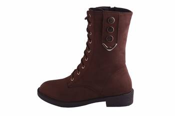 Women   Brown calf  Boots lace up 3