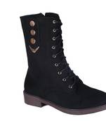 Women  Synthetic Black  calf lace up Boots