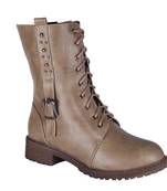 Women  Synthetic brown calf  Boots lace up