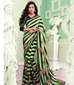 Multicolor Printed Crepe Saree With Blouse