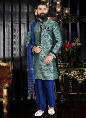 Multicolor embroidered jaquard kurta-pajama 1